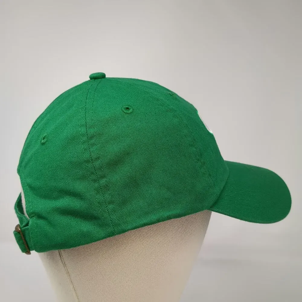 Baseball Cap Green White One Size eez CO Logo Slideback Cotton Hat Embroidered